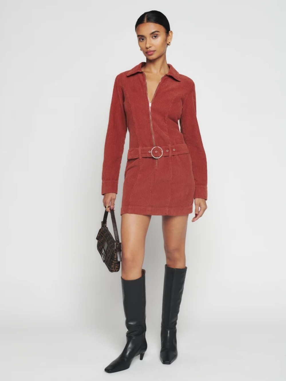 Reformation Nini Corduroy Dress in Oxide size 4